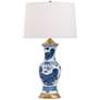 Port 68 Chow Blue White Porcelain Foo Dogs Vase Table Lamp