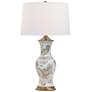 2_Port 68 Chow Foo Dogs 34" Brown and White Porcelain Vase Table Lamp