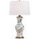 Port 68 Chow Foo Dogs 34" Brown and White Porcelain Vase Table Lamp