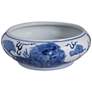 Port 68 Chow Glossy Blue and White 16" Wide Center Basin