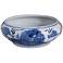 Port 68 Chow Glossy Blue and White 16" Wide Center Basin