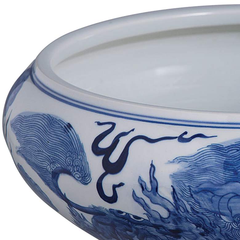 Image 3 Port 68 Chow Glossy Blue and White 16 inch Wide Center Basin more views