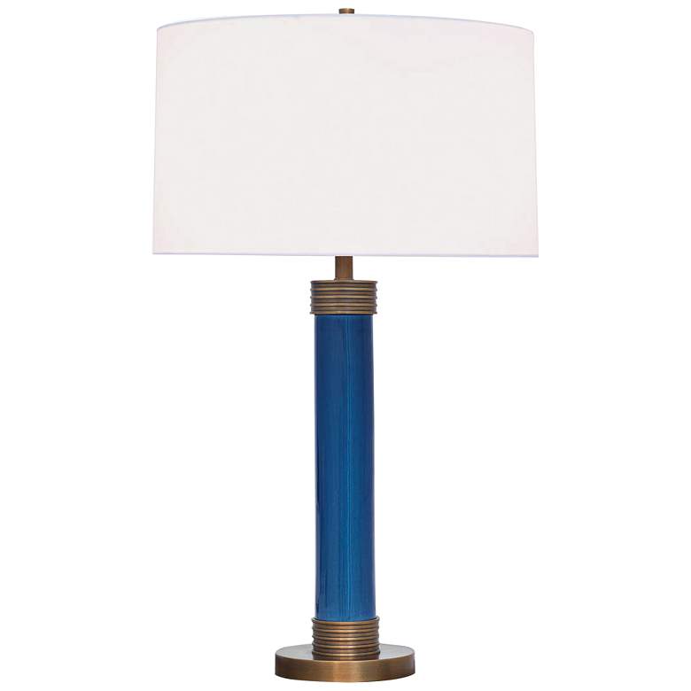 Image 1 Port 68 Dearborn Royal Blue Column Porcelain Table Lamp
