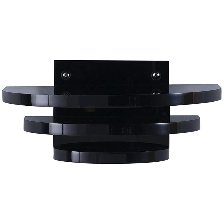 Image 1 Port 68 Deco Shiny Black 11"W Round Onyx Lucite Wall Shelf