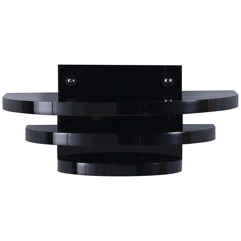 Image 1 Port 68 Deco Shiny Black 11 inchW Round Onyx Lucite Wall Shelf