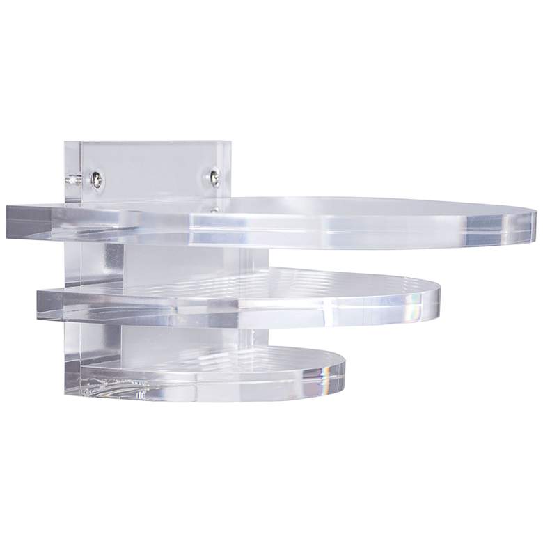 Image 2 Port 68 Deco Shiny Clear 11" Wide Round Lucite Wall Shelf