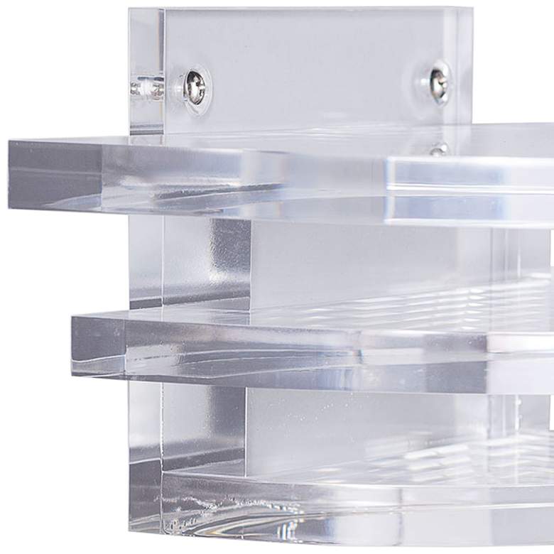 Image 3 Port 68 Deco Shiny Clear 11" Wide Round Lucite Wall Shelf more views