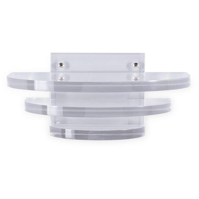 Image 4 Port 68 Deco Shiny Clear 11" Wide Round Lucite Wall Shelf more views