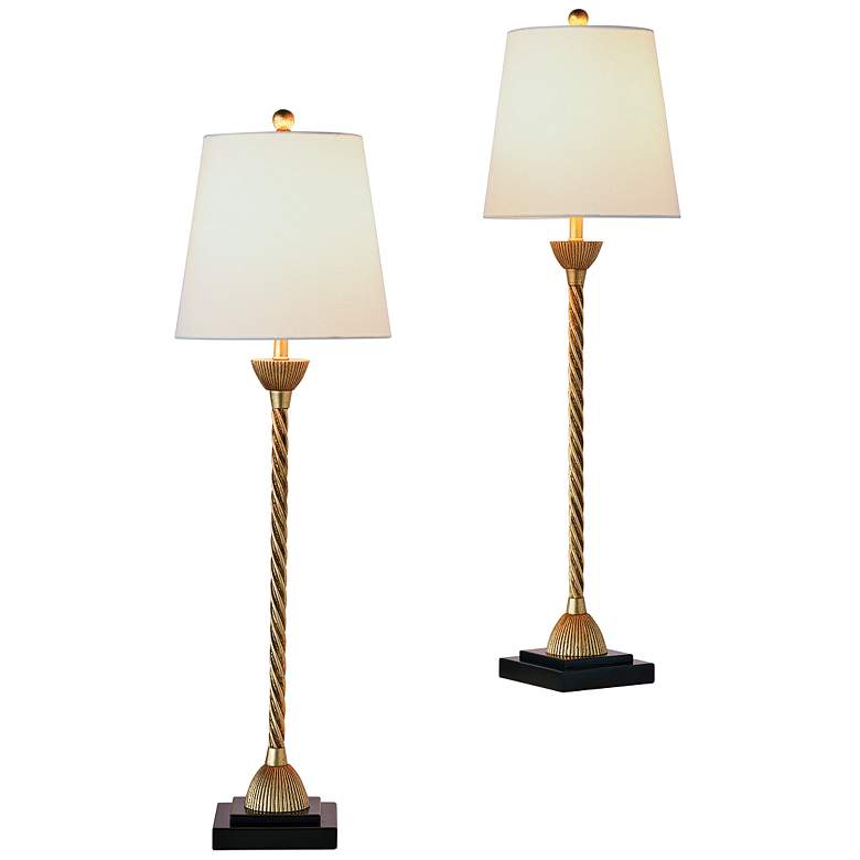 Image 2 Port 68 Delfern 33" High Gold Metal Twist Buffet Table Lamp Set of 2 more views