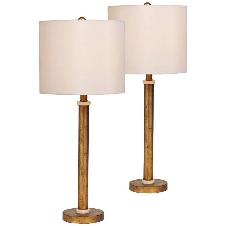 Image 1 Port 68 Diana Gold Marble Buffet Table Lamp Set of 2