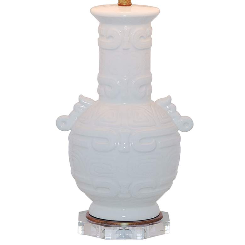 Image 5 Port 68 Dynasty 31" Cream Crackled Glaze Porcelain Vase Table Lamp more views