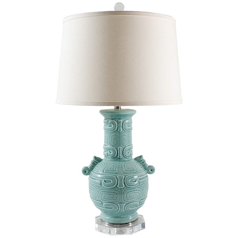 Image 2 Port 68 Dynasty Celadon Crackled Glaze Vase Table Lamp