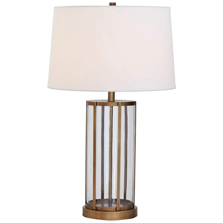 Image 1 Port 68 Edgewater Aged Brass and Clear Glass Table Lamp