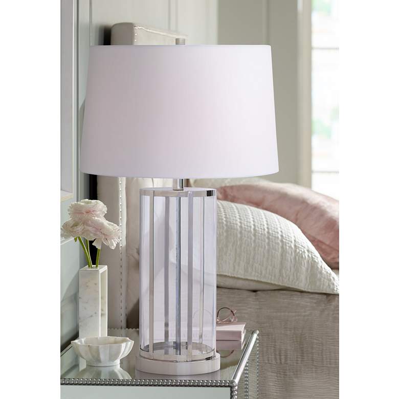 Image 1 Port 68 Edgewater Polished Nickel and Clear Glass Table Lamp