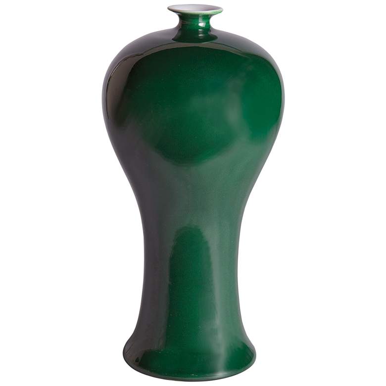 Image 1 Port 68 Flavia Shiny Emerald 12 1/2" High Plum Vase