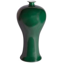 Port 68 Flavia Shiny Emerald 12 1/2&quot; High Plum Vase