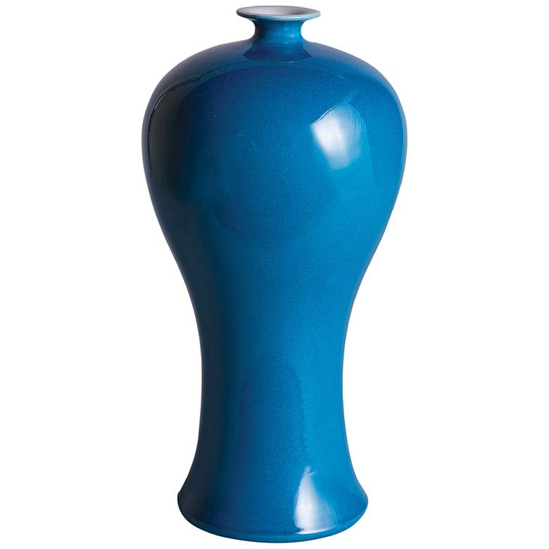 Image 1 Port 68 Flavia Shiny Turquoise 12 1/2" High Plum Vase