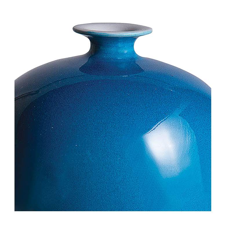 Image 2 Port 68 Flavia Shiny Turquoise 12 1/2 inch High Plum Vase more views