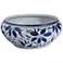 Port 68 Floral Glossy Blue and White 16" Wide Center Basin