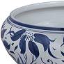 Port 68 Floral Glossy Blue and White 16" Wide Center Basin