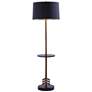 Port 68 Franco 60" High Brass and Black Floor Lamp with Tray Table