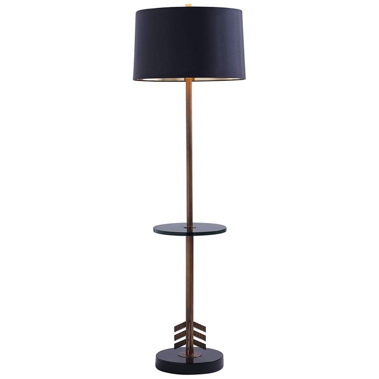Image 2 Port 68 Franco Brass and Black Floor Lamp with Tray Table