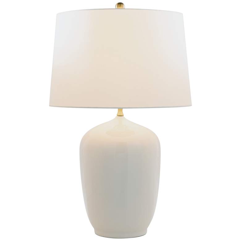Image 2 Port 68 Franklin 32 inch Glossy Cream White Porcelain Table Lamp