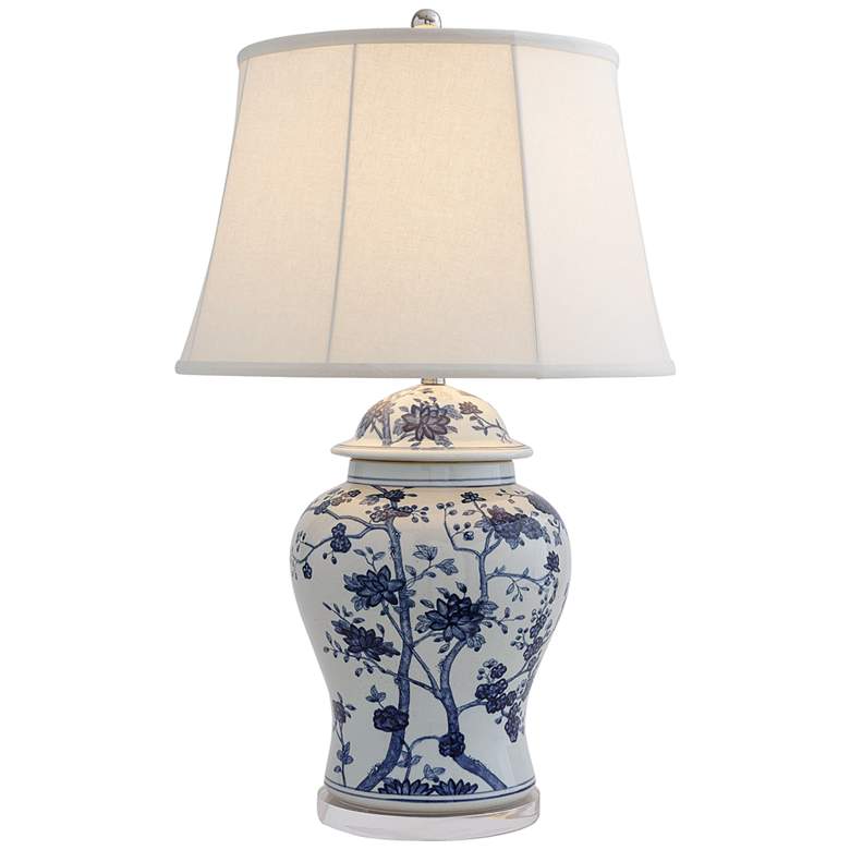 Image 2 Port 68 Georgia Blue White Porcelain Temple Jar Table Lamp