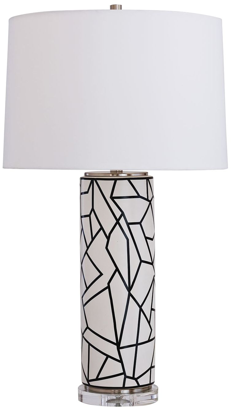 white and black table lamps