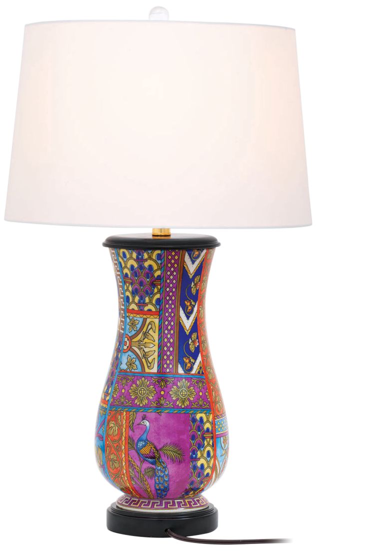 multi colored table lamps