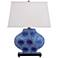 Port 68 Hannah Blue Asters and White Table Lamp