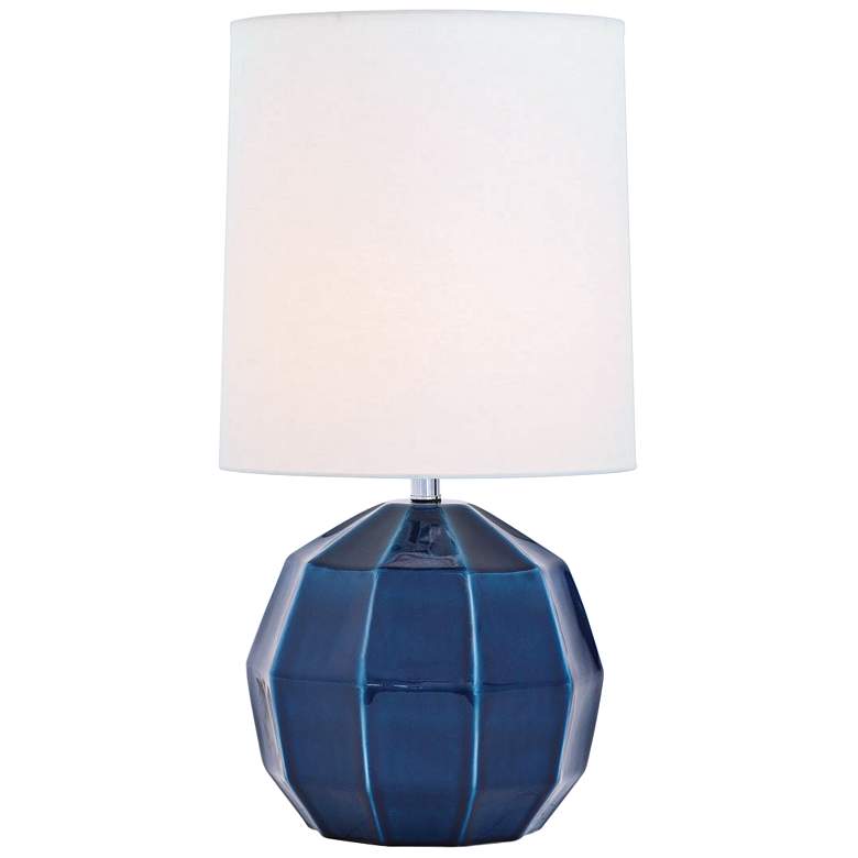 Image 1 Port 68 Harry Blue Geodome-Shaped Porcelain Table Lamp