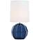 Port 68 Harry Blue Geodome-Shaped Porcelain Table Lamp