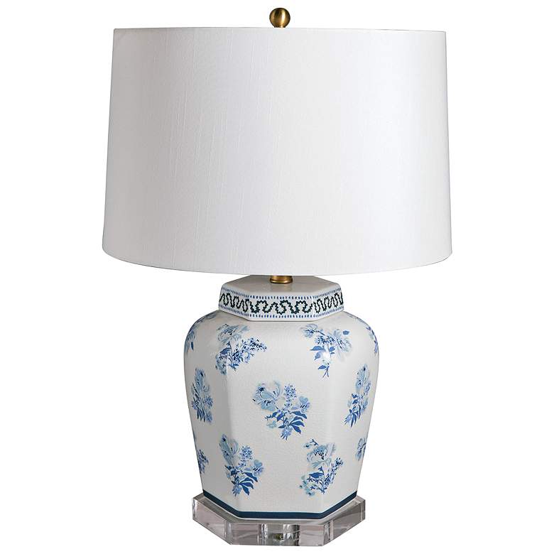 Image 1 Port 68 Isleboro Eve Blue and White Porcelain Jar Table Lamp