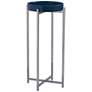 Port 68 Jody 11" Wide Navy Blue Porcelain Accent Table with Tray Top