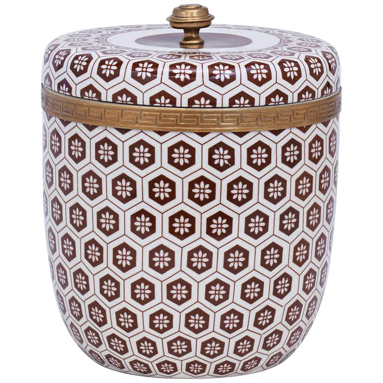 Image 1 Port 68 Kenilworth Brown Decorative Round Porcelain Box