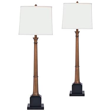 Port 68 Kensington 38" High Aged Brass Buffet Table Lamp Set of 2