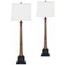 1_Port 68 Kensington 38" High Aged Brass Buffet Table Lamp Set of 2
