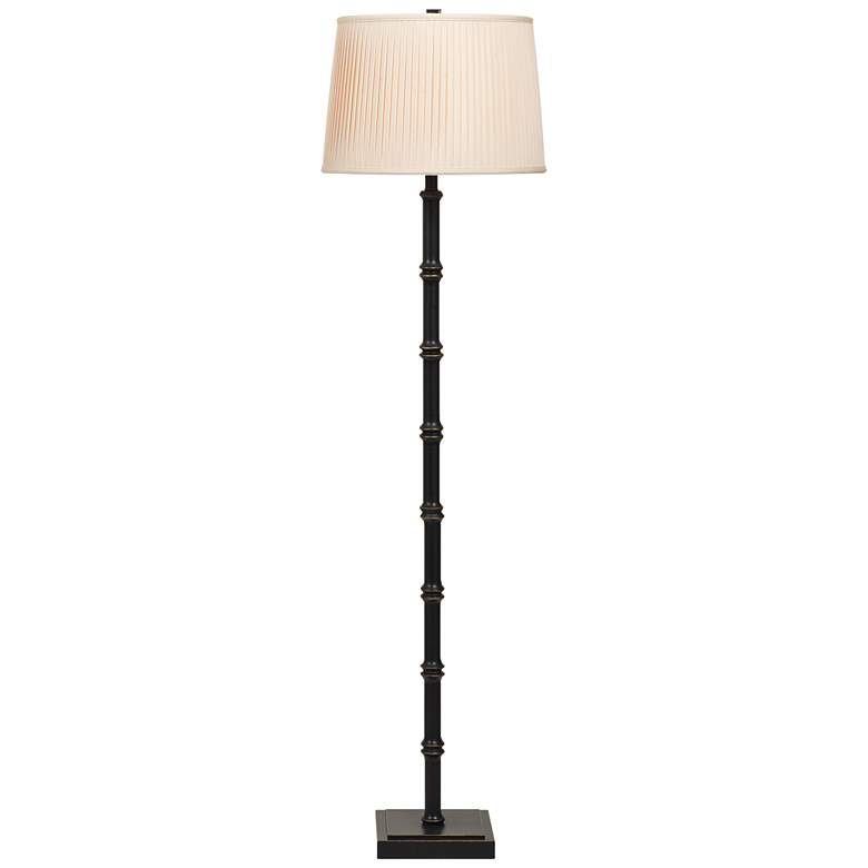 Image 1 Port 68 Lauderdale 63" Black Crackle Bamboo Metal Floor Lamp