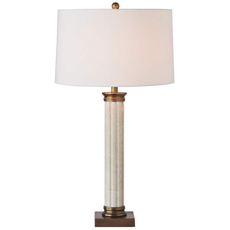 Image 2 Port 68 Lincoln Park White Natural Marble Column Table Lamp more views