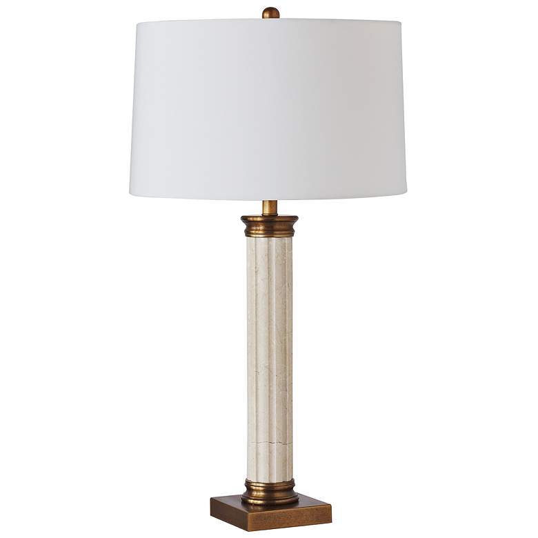 Image 3 Port 68 Lincoln Park White Natural Marble Column Table Lamp more views