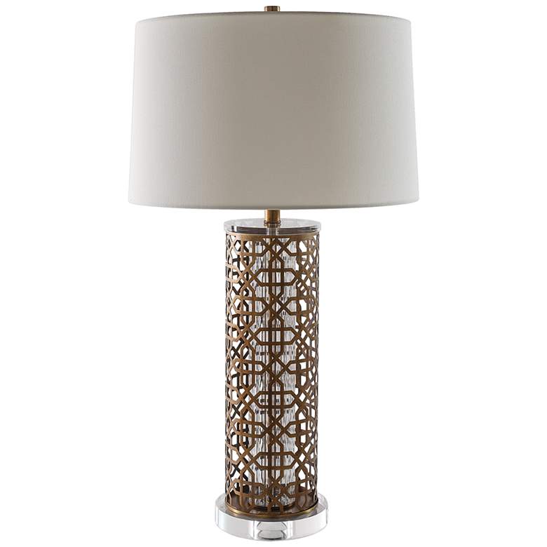Image 1 Port 68 Luis Brass Laser Cut Table Lamp