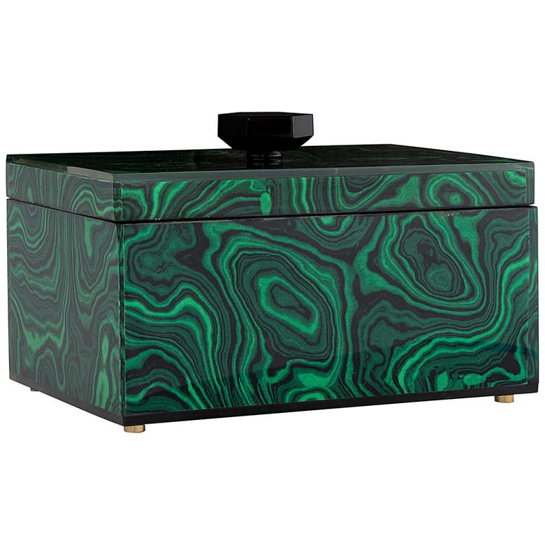 Image 1 Port 68  Malachite 14 inch Wide Green Box with Lift -Off Top
