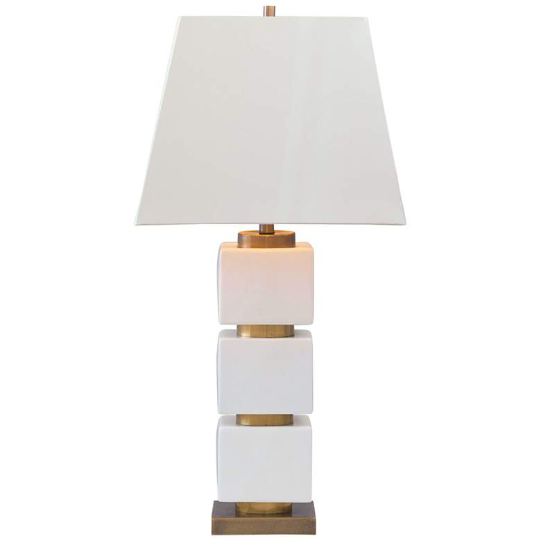 Image 2 Port 68 Manhattan 35 inch Stacked Cream Ivory Porcelain Table Lamp