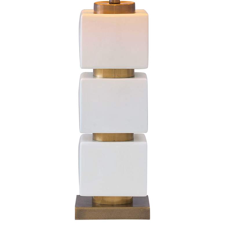 Image 4 Port 68 Manhattan 35" Stacked Cream Ivory Porcelain Table Lamp more views