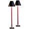 Port 68 Marais Red Leather Stem Buffet Table Lamps Set of 2