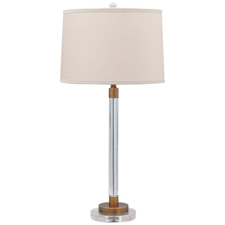 Image 2 Port 68 Maxwell 34 inch Aged Brass and Crystal Tall Buffet Table Lamp