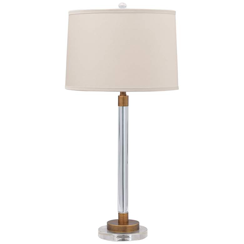 Image 2 Port 68 Maxwell 34" Aged Brass and Crystal Tall Buffet Table Lamp