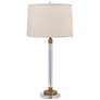 Port 68 Maxwell 34" Aged Brass and Crystal Tall Buffet Table Lamp