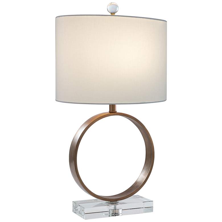 Image 1 Port 68 Megan Aged Brass Metal Ring Table Lamp